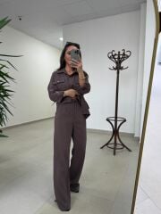 Art 4013 Tensel Kemer Detaylı Kahve Takım