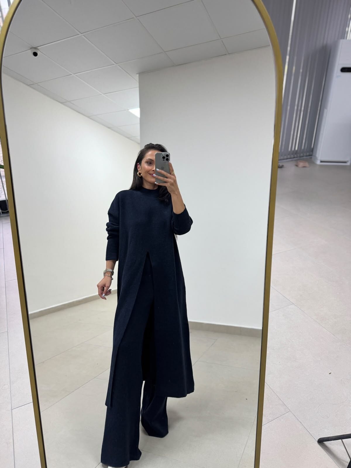 Qs 1008 Soft Dokulu Laci Triko Tunik Pantolon Takım