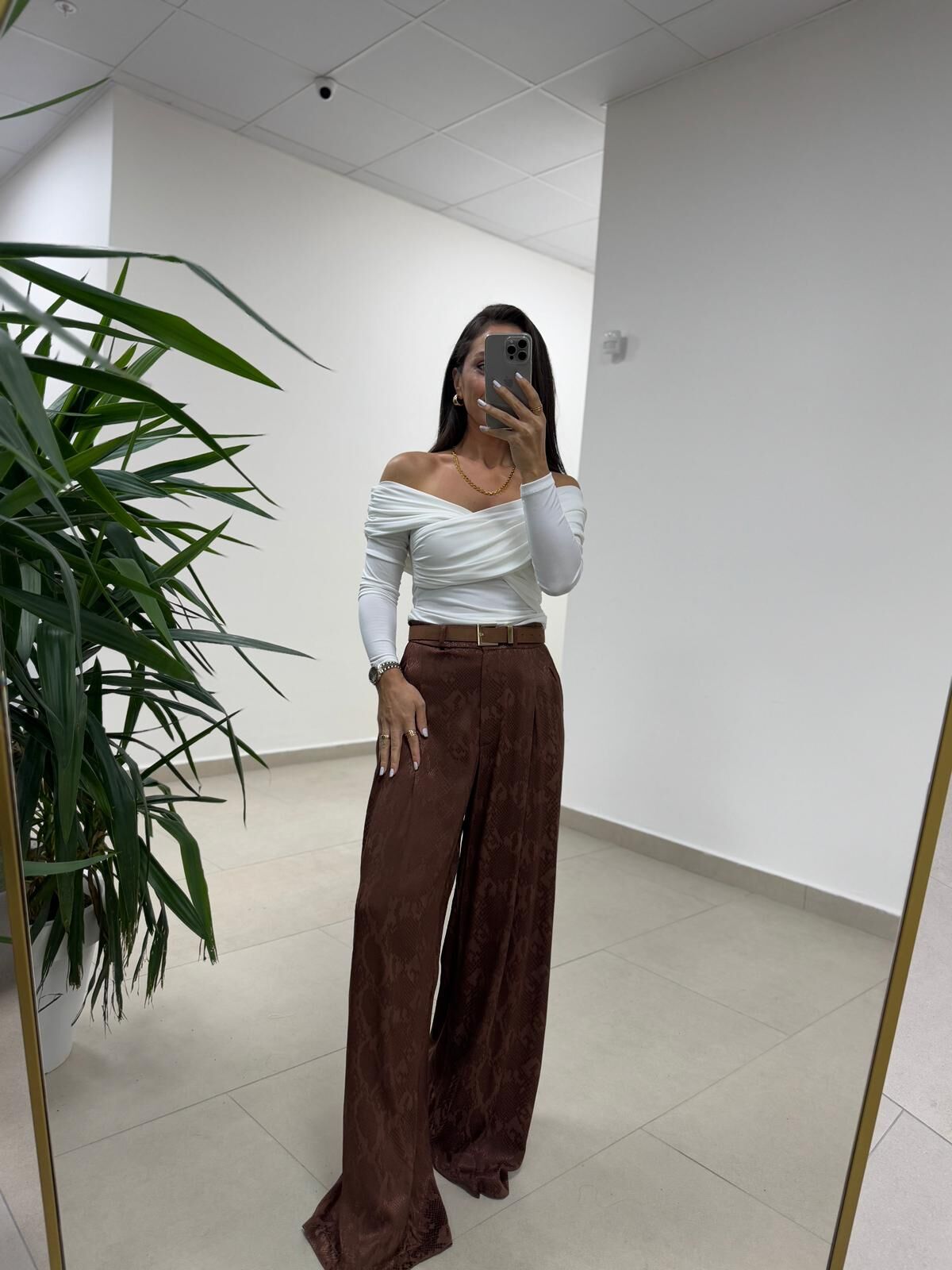 Bb 30463 Snake Desenli Kahve Pantolon