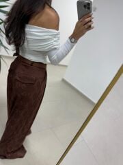 Bb 30463 Snake Desenli Kahve Pantolon