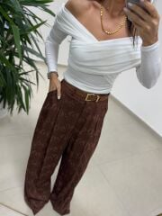 Bb 30463 Snake Desenli Kahve Pantolon