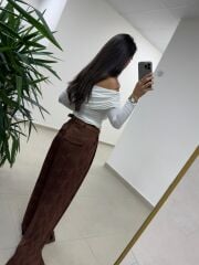 Bb 30463 Snake Desenli Kahve Pantolon