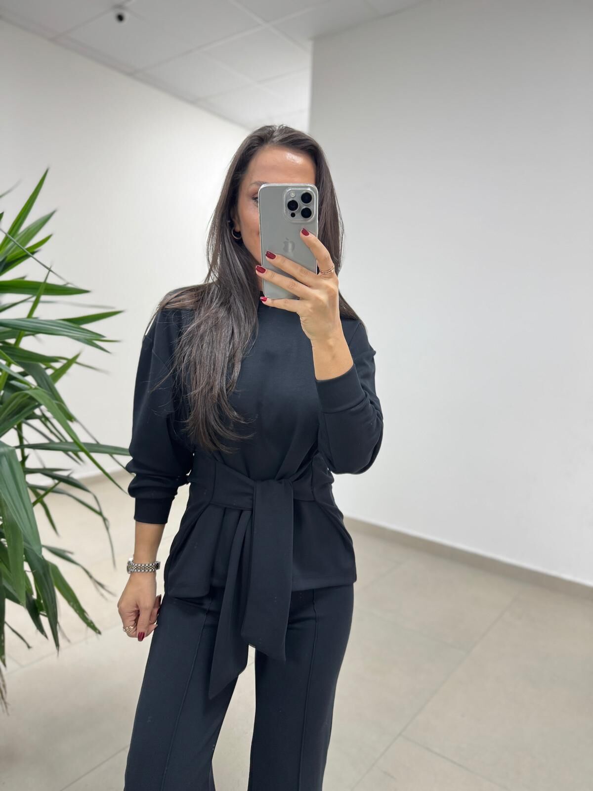 Ml 94851 Bağlama Detaylı Siyah Takım