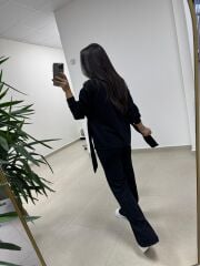 Ml 94851 Bağlama Detaylı Siyah Takım