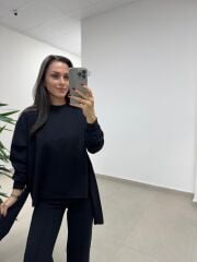 Ml 94851 Bağlama Detaylı Siyah Takım