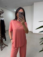 İv 0635 Pamuklu Penye Somon Takım