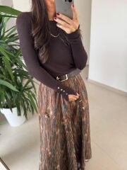 Dv 1267 Droplu A.Kahve Triko Kazak