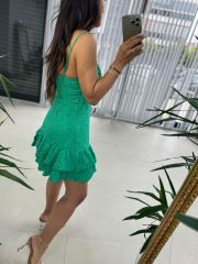 My 3210 Green Scallop Strap Dress