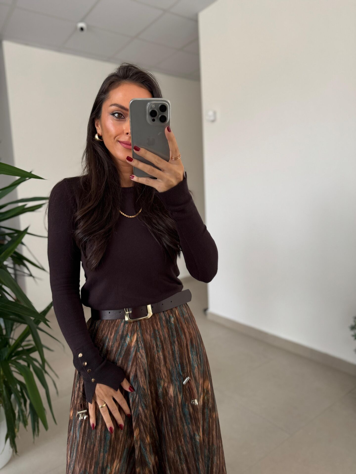 Dv 1267 Droplu A.Kahve Triko Kazak