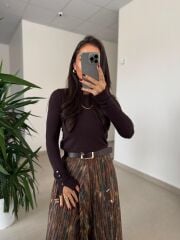 Dv 1267 Droplu A.Kahve Triko Kazak