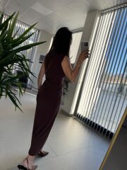 My 3698 Düğüm Detaylı Kahve  Kalem Elbise