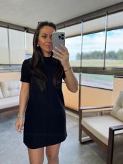 Dv 90810 Çima Stitched Black Knitwear Dress