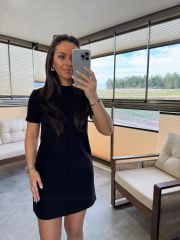 Dv 90810 Çima Stitched Black Knitwear Dress