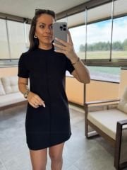 Dv 90810 Çima Stitched Black Knitwear Dress