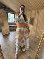 Ms Maxiboy Color Transition Linen Dress