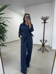 Art 4013 Tensel Kemer Detaylı Laci Yelek Takım