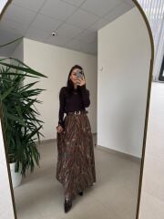 Bb 30369 Ön Büzgü Detaylı Kahve Etek