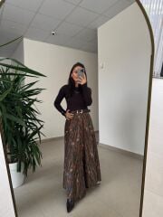 Bb 30369 Ön Büzgü Detaylı Kahve Etek