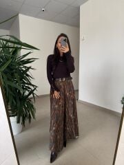 Bb 30369 Ön Büzgü Detaylı Kahve Etek