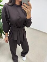 Ml 94851 Bağlama Detaylı Kahve Takım