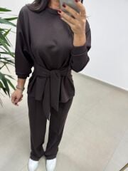 Ml 94851 Bağlama Detaylı Kahve Takım