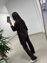 Ml 94851 Bağlama Detaylı Kahve Takım