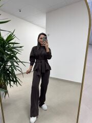 Ml 94851 Bağlama Detaylı Kahve Takım