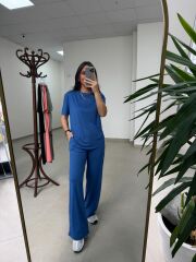 İv 0635 Pamuklu Penye Mavi Takım