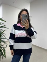 Dr 8658 Zr Model Pembe Poplin Yaka Sweat