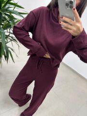 Ml 92512 Fitilli Kapüşonlu Bordo Takım