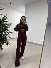 Ml 92512 Fitilli Kapüşonlu Bordo Takım