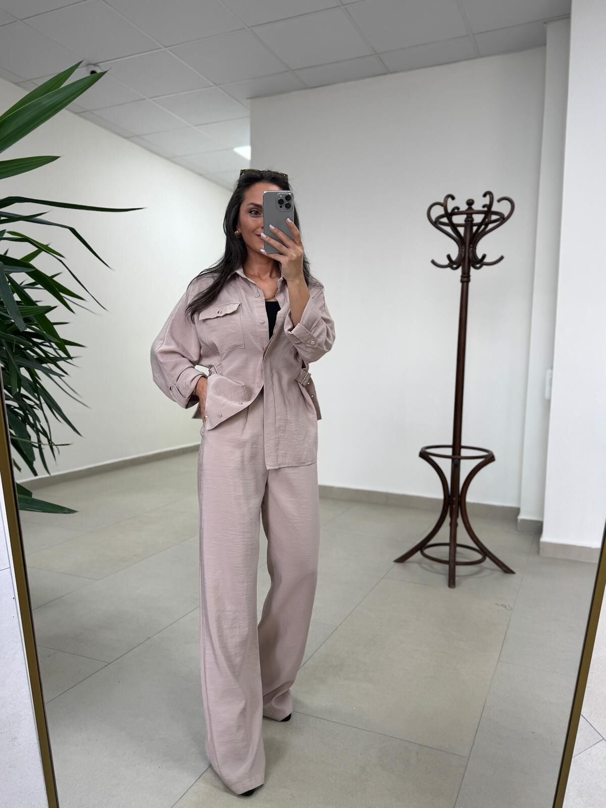 Art 4013 Tensel Kemer Detaylı Taş Yelek Takım