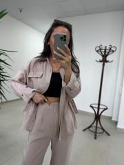 Art 4013 Tensel Kemer Detaylı Taş Yelek Takım