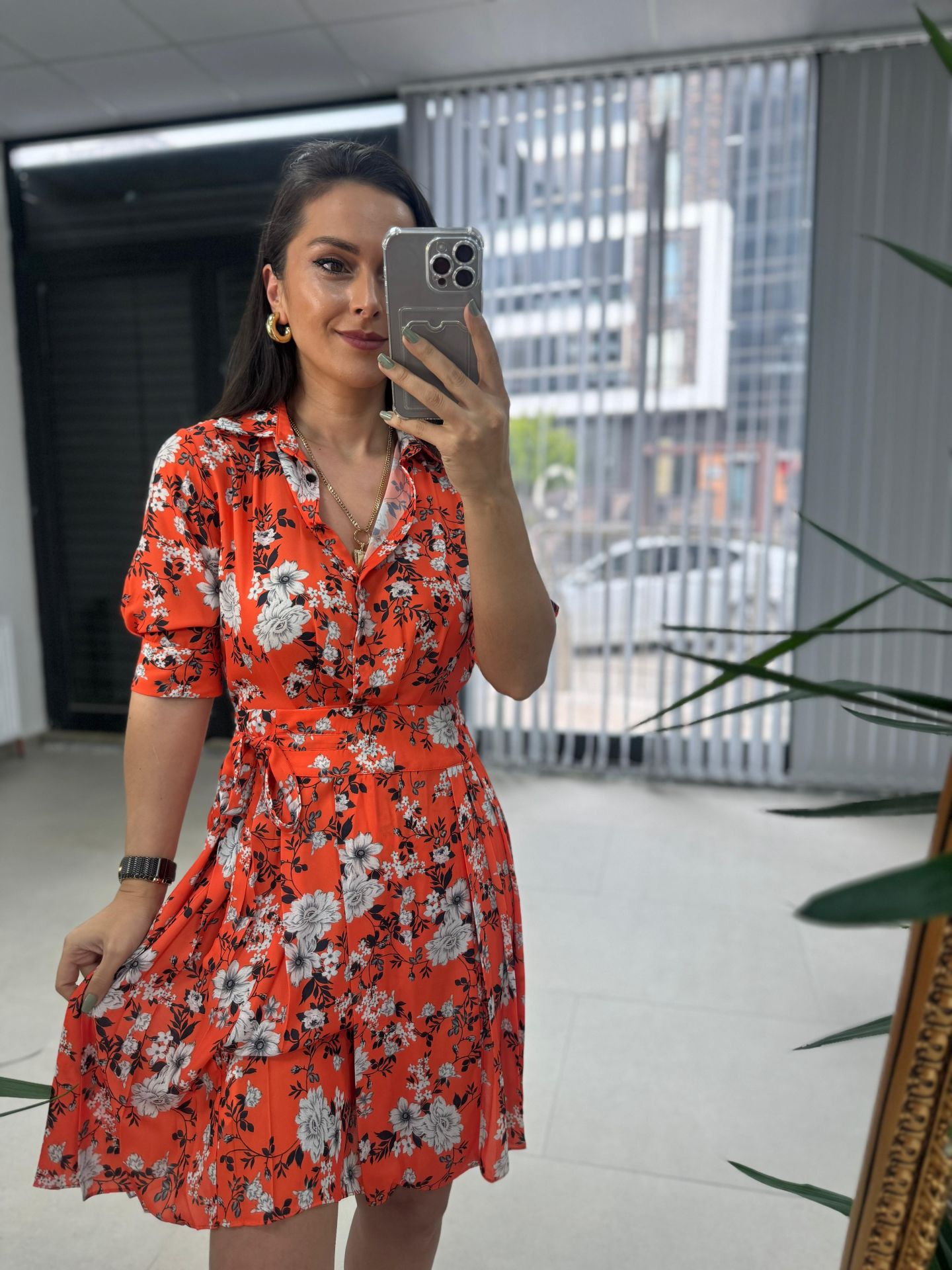 Mc 5738 Bağlamalı Anvelop Narçiçeği Şifon Elbise