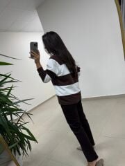 Dr 8658 Zr Model Kahve Poplin Yaka Sweat