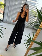 Sg İp Askılı Siyah Tulum