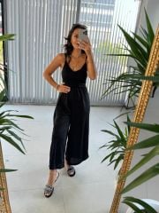 Sg İp Askılı Siyah Tulum