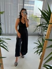 Sg İp Askılı Siyah Tulum