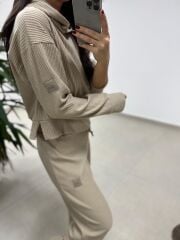 Ml 92512 Fitilli Kapüşonlu Vizon Takım