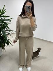 Ml 92512 Fitilli Kapüşonlu Vizon Takım