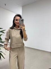 Ml 92512 Fitilli Kapüşonlu Vizon Takım