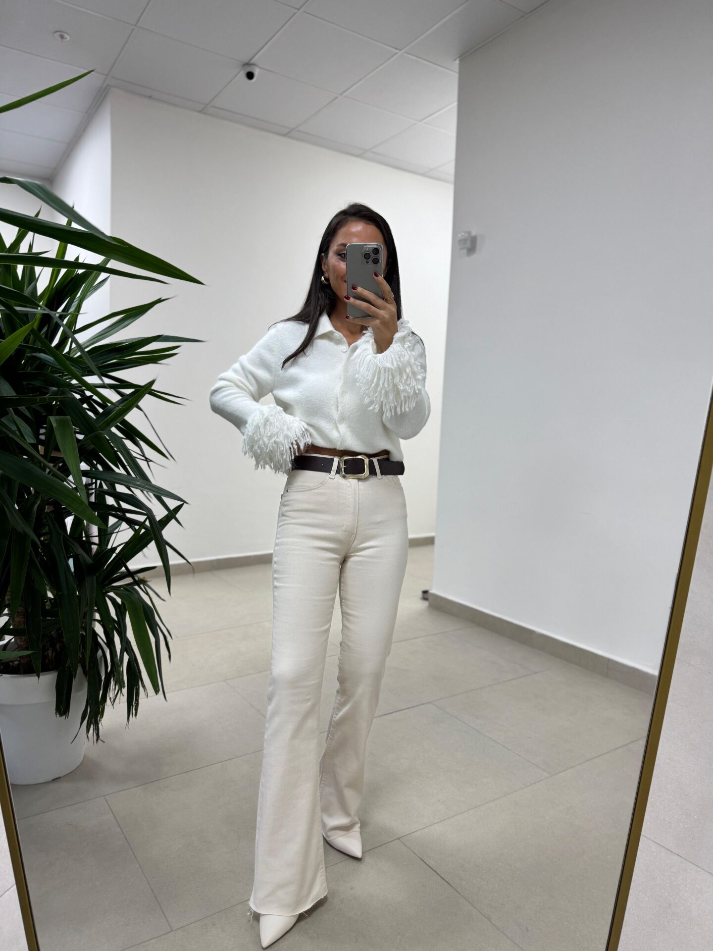 Spt 2023 Krem İspanyol Paça Pantolon