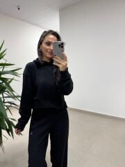 Ml 92512 Fitilli Kapüşonlu Siyah Takım
