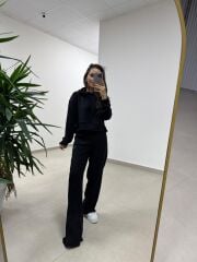 Ml 92512 Fitilli Kapüşonlu Siyah Takım