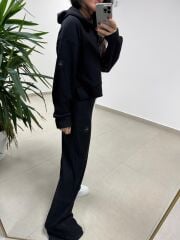 Ml 92512 Fitilli Kapüşonlu Siyah Takım