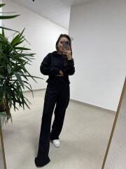 Ml 92512 Fitilli Kapüşonlu Siyah Takım