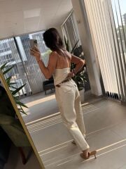 Fw 7238 Natürel Kahve Kemerli  Yelekli Takım