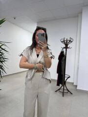 Art 4001 Taş Kuşaklı Keten Takım