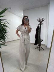 Art 4001 Taş Kuşaklı Keten Takım