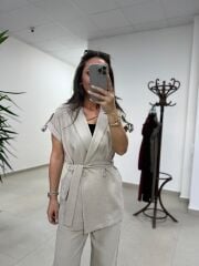 Art 4001 Taş Kuşaklı Keten Takım